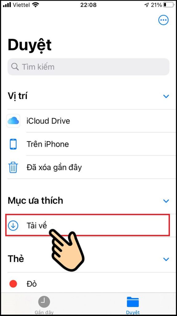 chọn vị trí chứa file cần gửi