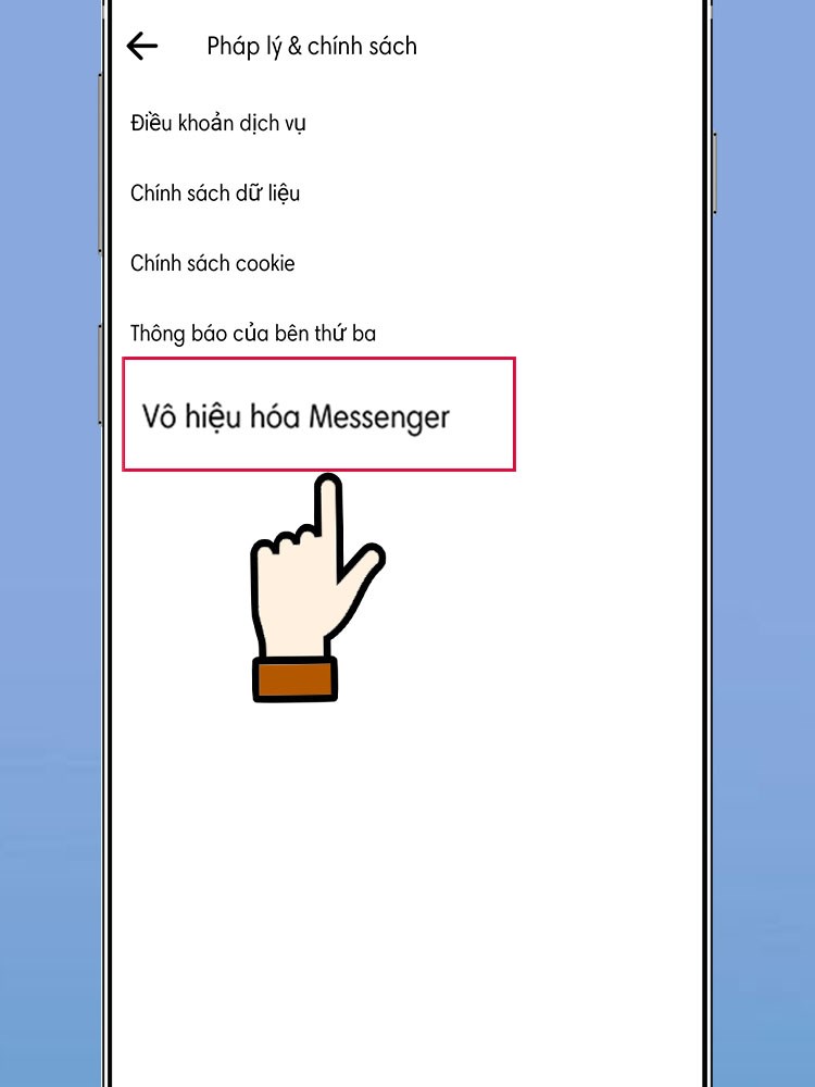 Lựa chọn vô hiệu hóa Messenger