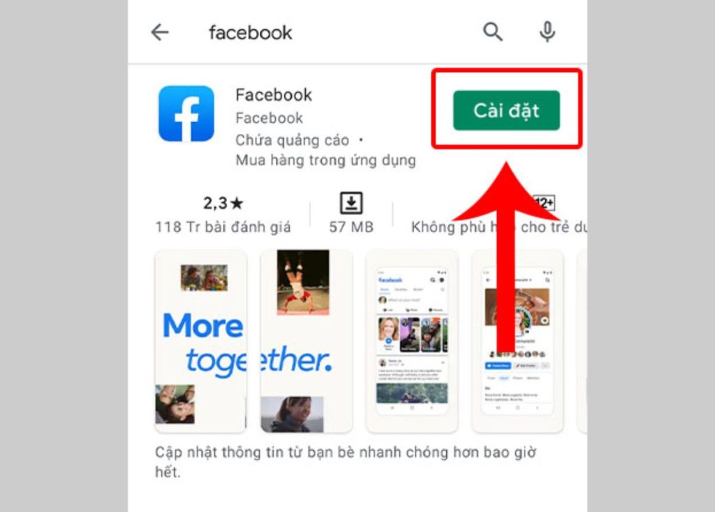 cài đặt lại ứng dụng Facebook