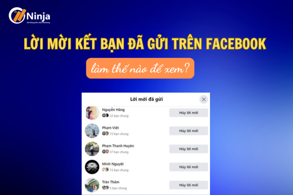 lời mời kết bạn đã gửi trên facebook