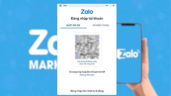 Thực hiện đăng nhập zalo bằng qr