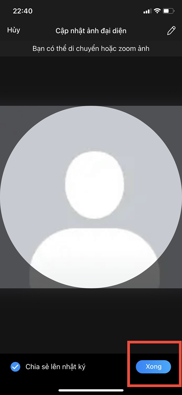 Nhấn "xong" để lưu